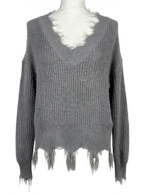 Boutique Grey Slouchy Sweater Small Medium
